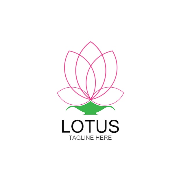 Logotipo de design de flores de lótus ícone de modelo