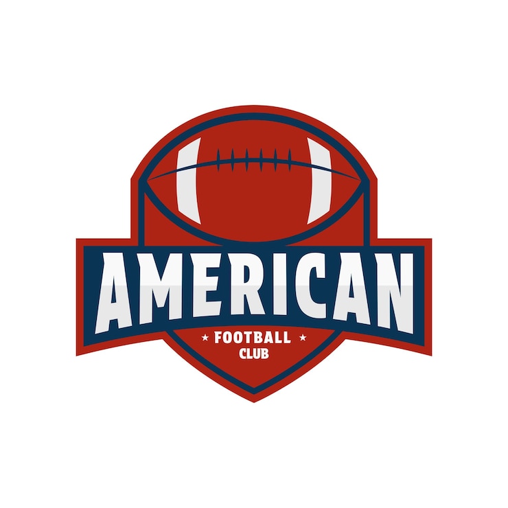 Vetor logotipo de design de futebol americano emblema com escudo