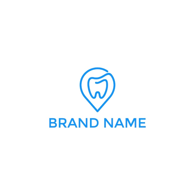 Logotipo de design de ícone de vetor de pino dental