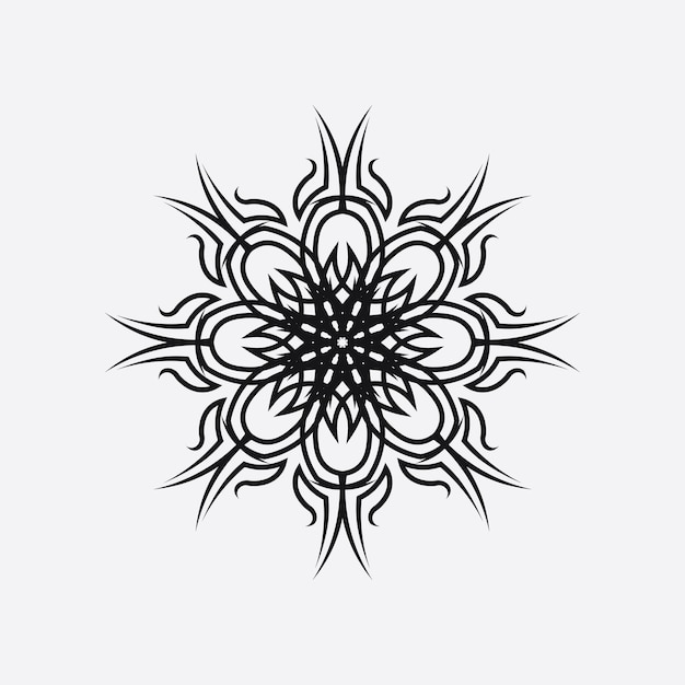 Logotipo de design de ilustração vetorial de ícone de tatuagem étnica preta clássica tribal
