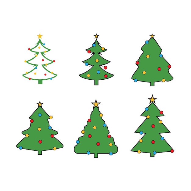 logotipo de design de modelo de ilustração vetorial de ícone de árvore de natal
