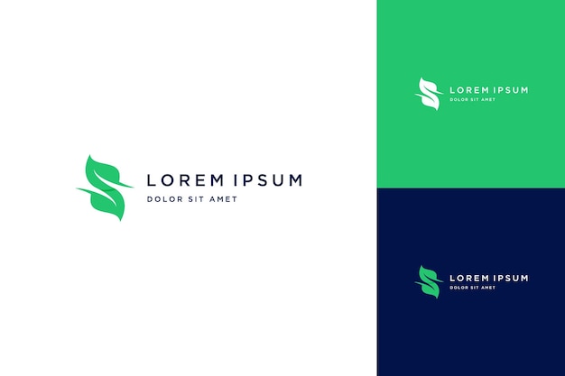 Vetor logotipo de design de planta ou monograma ou iniciais letra s com folhas