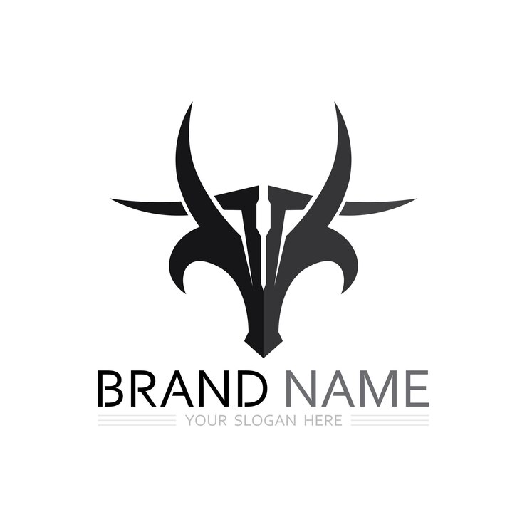 Vetor logotipo de design de touro e vaca ícone vetor animais de chifre