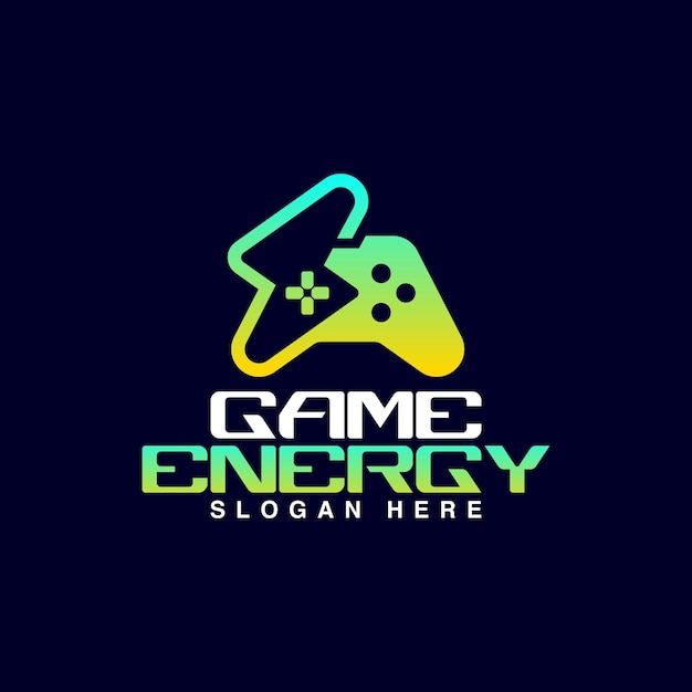 Logotipo de design de vetor de jogo de energia moderno