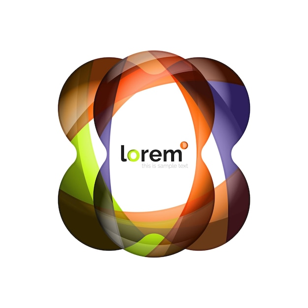 Vetor logotipo de design geométrico abstrato feito de elementos fluídos