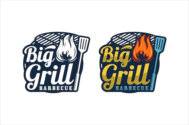 Logotipo de design premium big grill barbecue