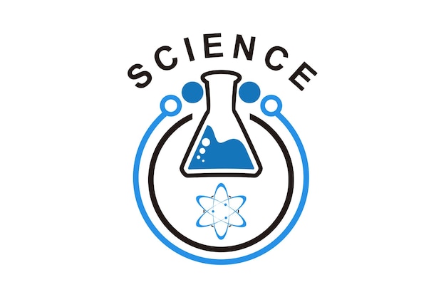 Logotipo de design vetorial de ciência química e física