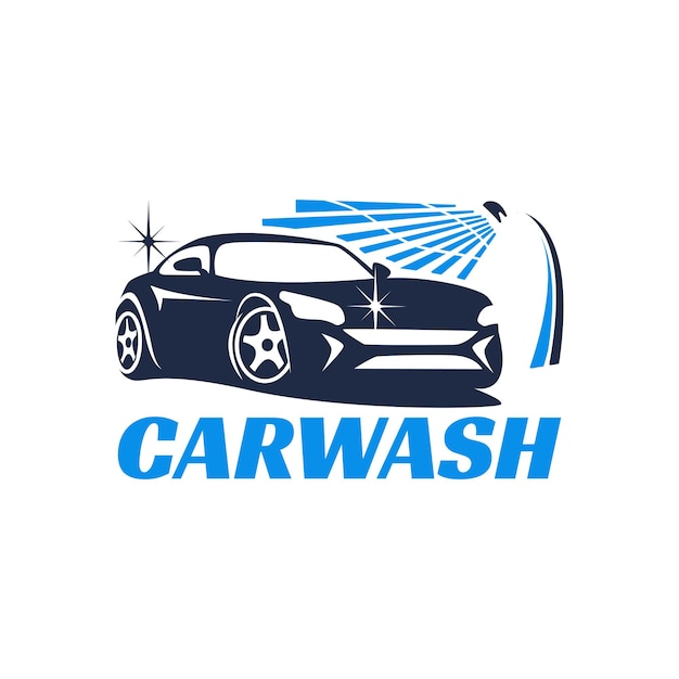 Logotipo de detalhamento automático da lavagem de carros azul