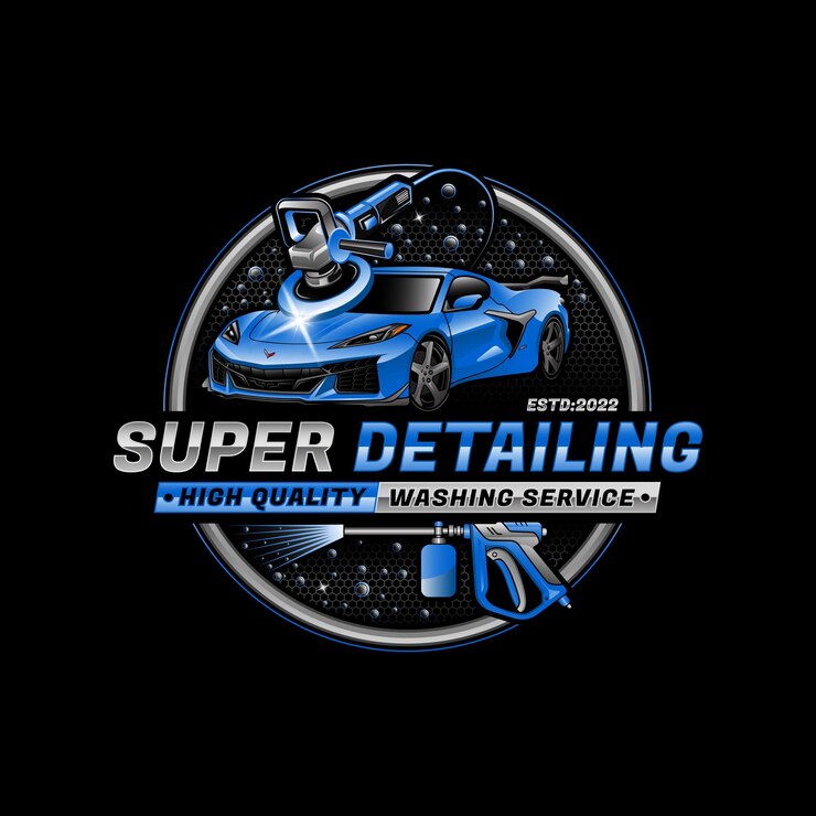 Vetor logotipo de detalhamento automático e modelo de design de logotipo de lavagem de carro