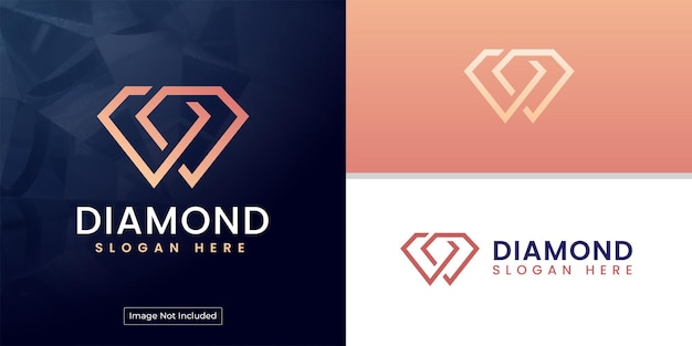 Logotipo de diamante com iniciais escondidas dd