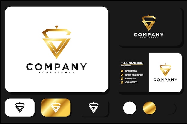 Logotipo de diamante criativo com o conceito de logotipo de referência número seis ou letra g para o seu negócio