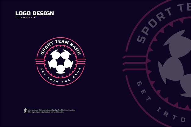 Logotipo de distintivo de futebol de futebol Identidade de equipe esportiva vetor Modelo de torneio de futebol Design de distintivo ESport