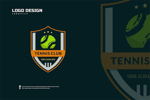 Logotipo de distintivo de tênis identidade de equipe esportiva modelo de design de torneio de tênis vetor de distintivo de esport