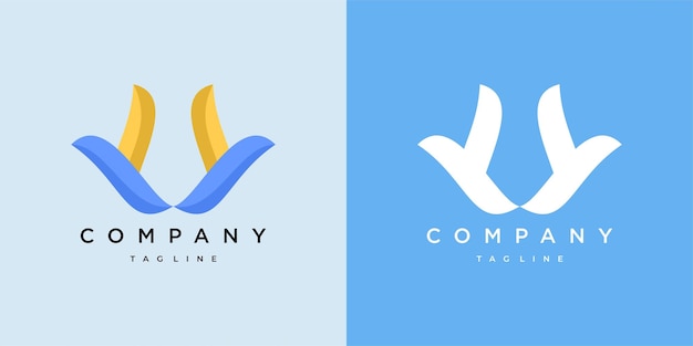 Logotipo de duas pombas para empresa de bens e serviços