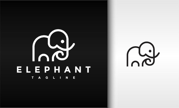 Logotipo de elefante de contorno simples