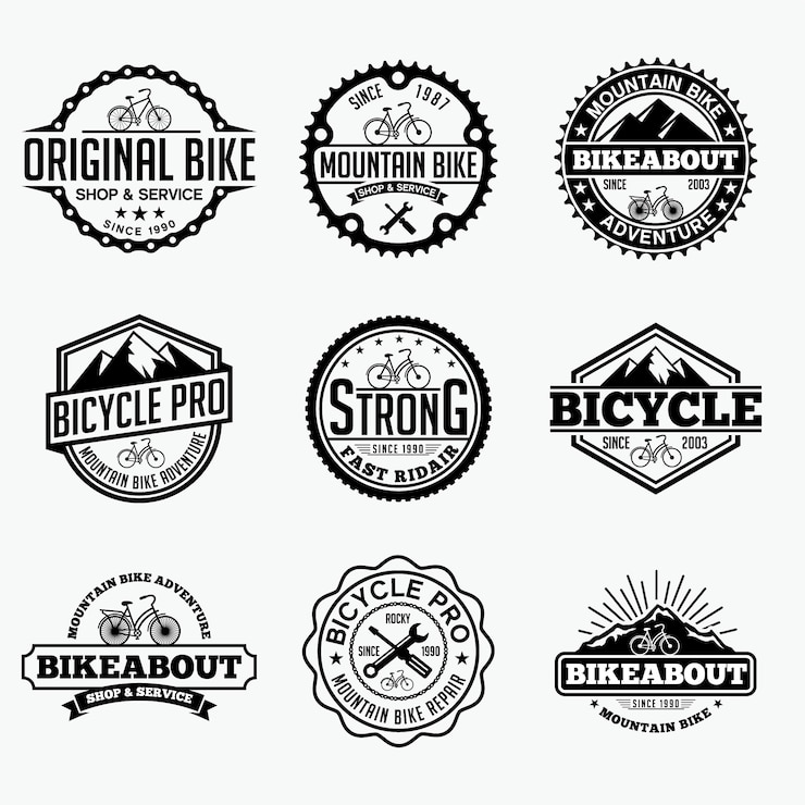 Vetor logotipo de emblemas de bicicleta