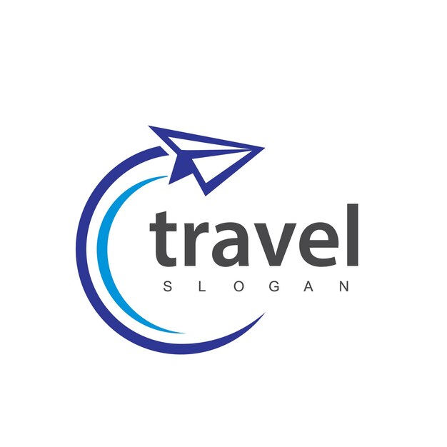 Logotipo de empresa de agência de viagens, transporte, logística, entrega, logotipo, design, papel, ilustração de companhia aérea