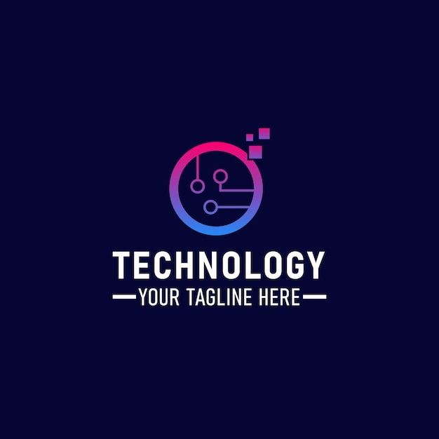 Logotipo de empresa de tecnologia abstrata gradiente