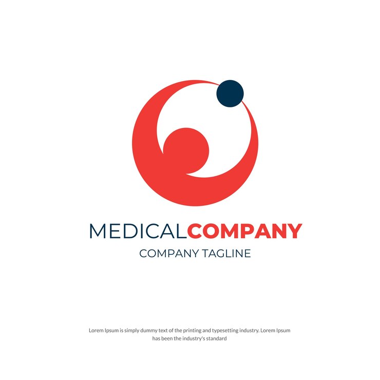 Logotipo de empresa médica ideia de conceito vetor isolado fundo branco