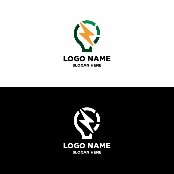 Vetor logotipo de energia da lâmpada