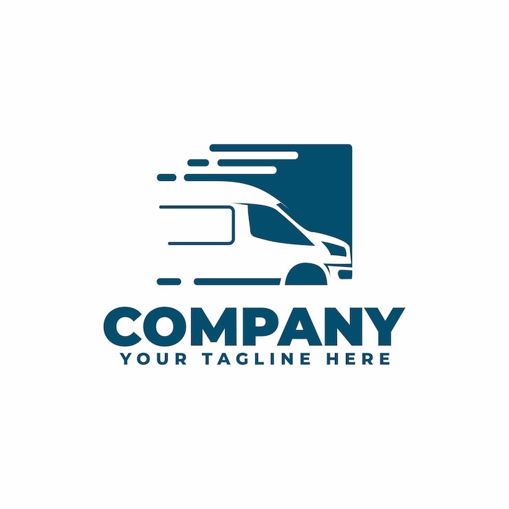 Logotipo de entrega de van de carga