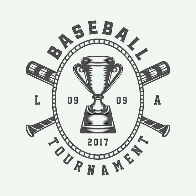 Logotipo de esporte de beisebol vintage