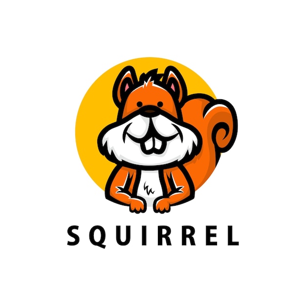 Logotipo de esquilo fofo
