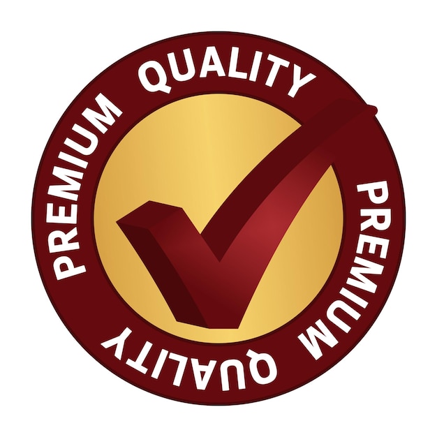 Logotipo de etiqueta de botão de qualidade premium