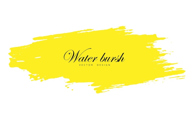 Logotipo de explosão de água amarela com efeito de pincelada.