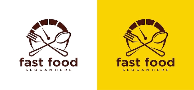 Logotipo de fast food para churrascaria e restaurante de comida chef design de logotipo vector design