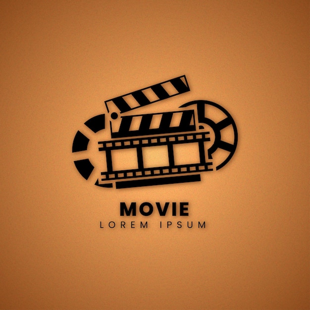 Logotipo de filme de cinema com modelo de plano de fundo gradiente