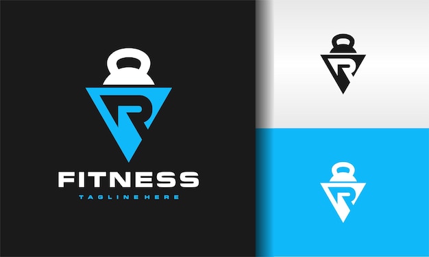 Vetor logotipo de fitness com a letra r