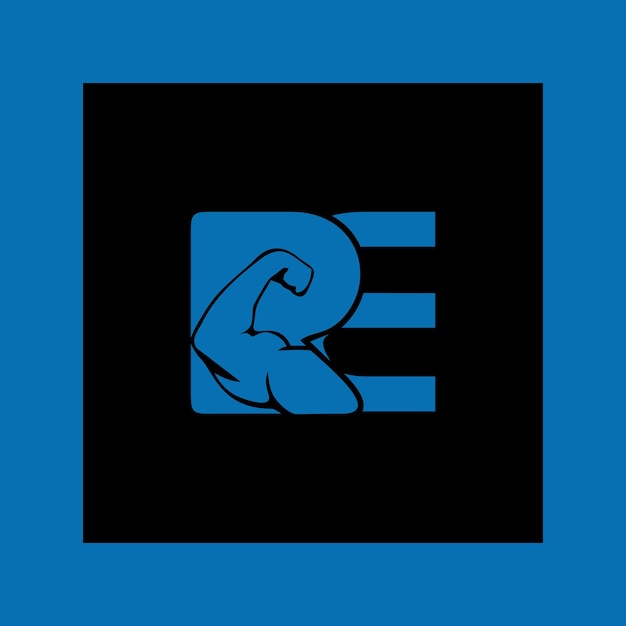 logotipo de fitness RE