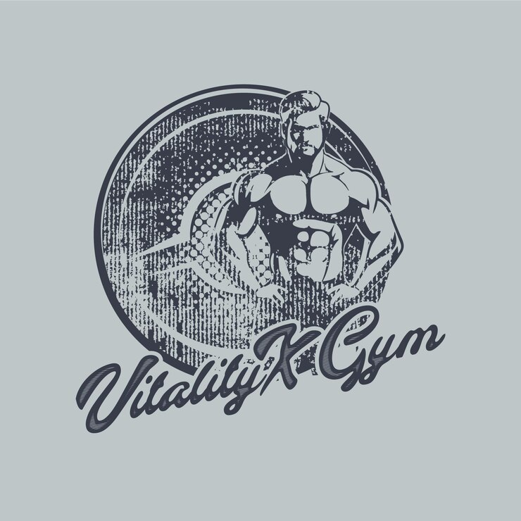 Vetor logotipo de fitness vintage vitality gym sport logo vector grunge design de t-shirt