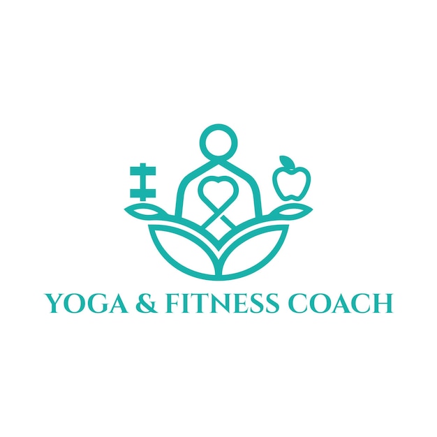 Logotipo de fitness yoga de luxo