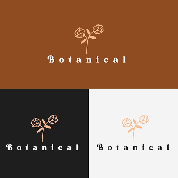 Logotipo de flor botânica