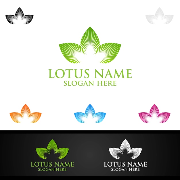 Logotipo de flor de ioga e lótus