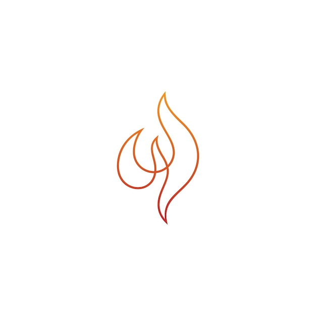 Vetor logotipo de fogo abstrato em estilo de arte de linha minimalista e simples