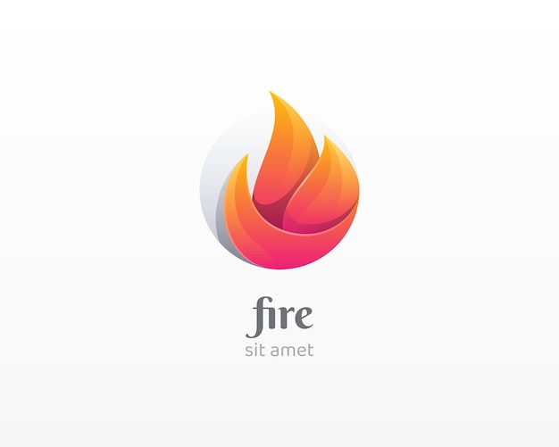 Logotipo de fogo Círculo criativo com logotipo de fogo abstrato