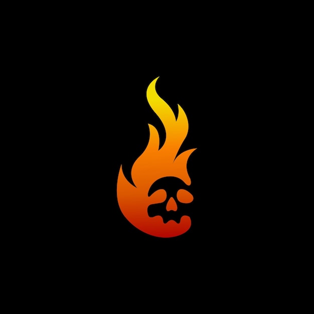 logotipo de fogo do crânio