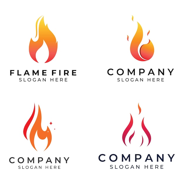 Flame - ilustração do conceito de logotipo vetorial. Sinal de fogo