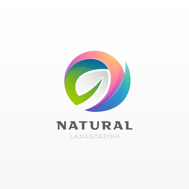 Logotipo de folha natural abstrato