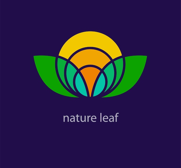 Logotipo de folha natural criativo transições de cores exclusivas vetor de modelo de logotipo de natureza sazonal exclusivo