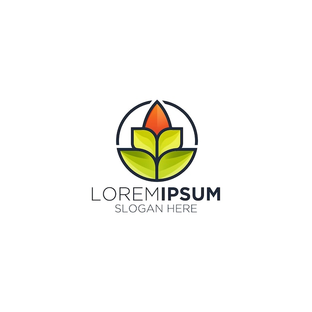 Logotipo de folhas de paisagismo de plantas