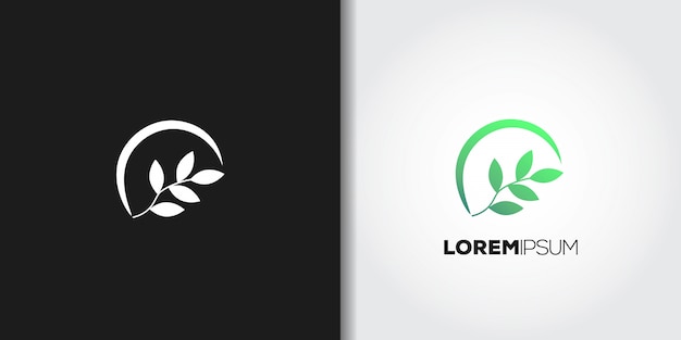 Vetor logotipo de folhas verdes