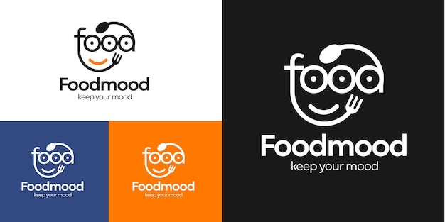 Vetor logotipo de food mood ou logotipo de café