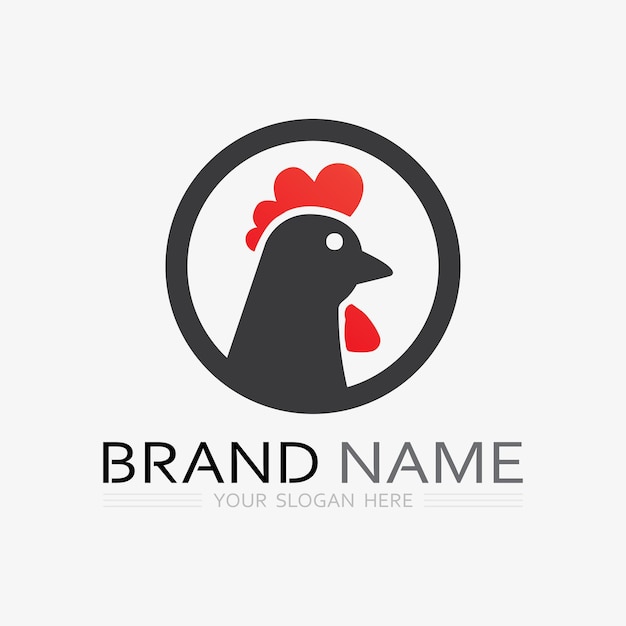 Vetor logotipo de frango galo e logotipo de galinha para design de ilustração vetorial de logotipo de animais de criação de aves