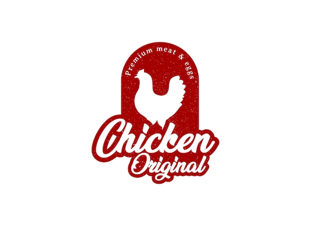 Logotipo de frango, restaurante de frango frito, mascote galo, granja e ilustração vetorial de ovo.