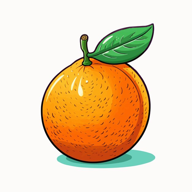 Vetor logotipo de fruta laranja ilustração de arte de desenho animado conceito comida vegana bonita