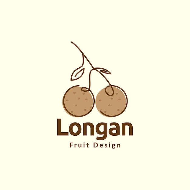 Logotipo de fruta longan marrom fresca